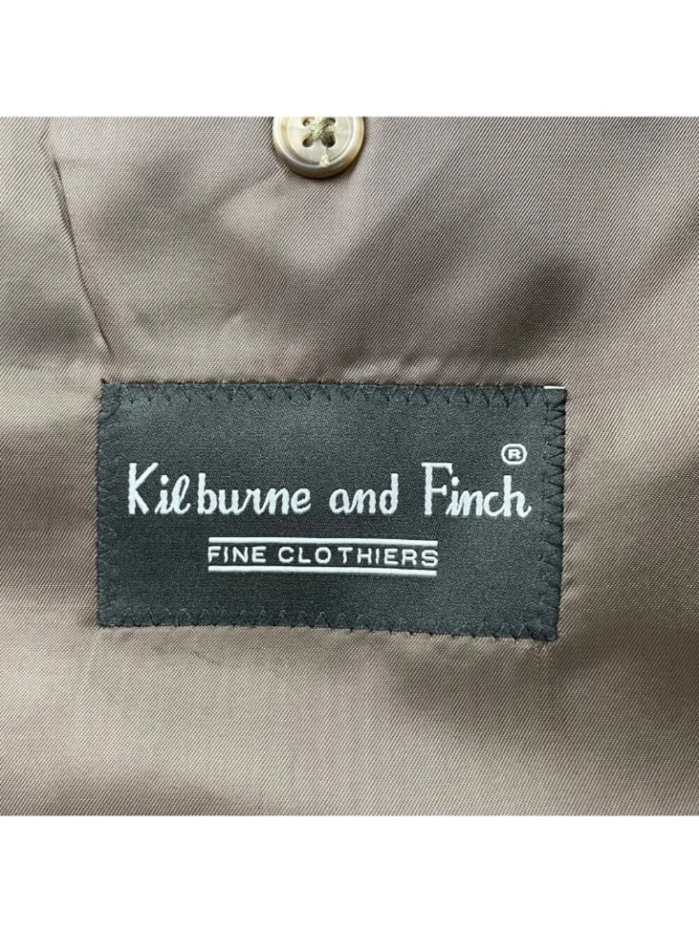 Kilburne & Finch Men's 100% Wool 2-Button Blazer Brown Windowpane Plaid • 42R